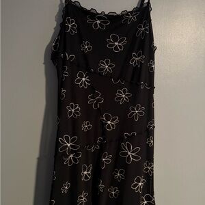 Wild Fable Black Dress with White Floral Design